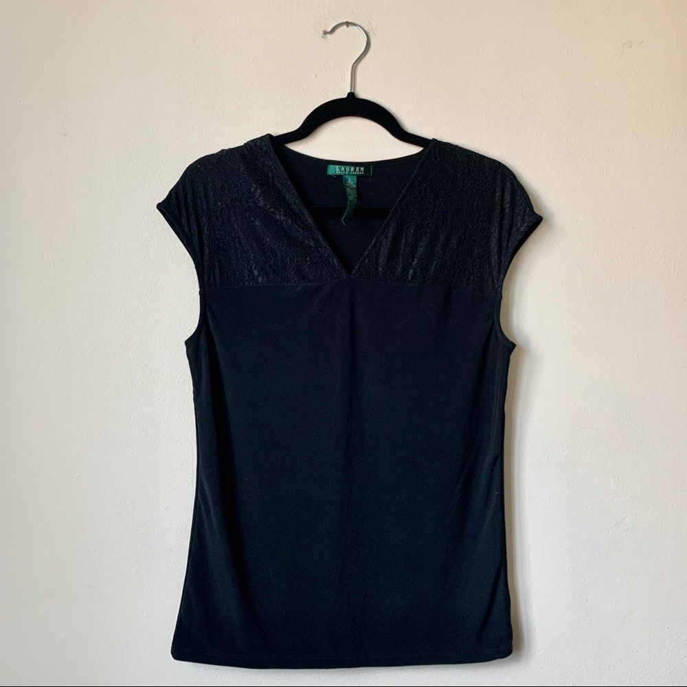 NWOT Lauren - Ralph Lauren Lace-top Blouse